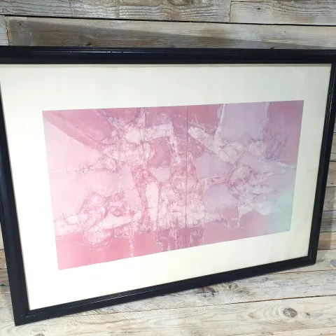 Black Ebonised Framed César Manrique Print, Famous Spanish Artist. 75cm x 55cm RRP £99
