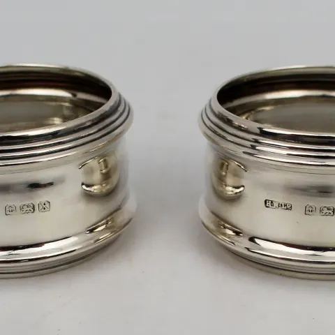 Pair of Solid Silver Napkin Rings Birmingham 1922