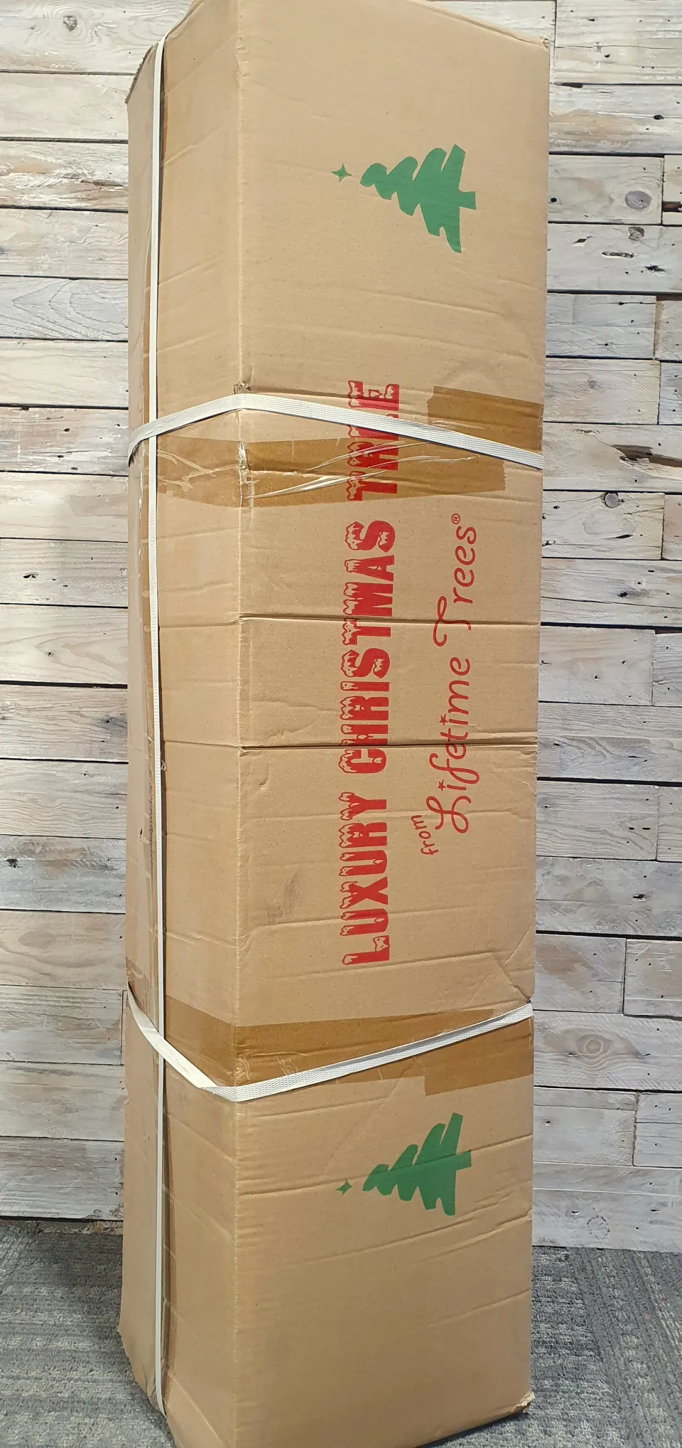 8ft Green with White Christmas Tree, by Lifetime Trees. Rrp £159.99