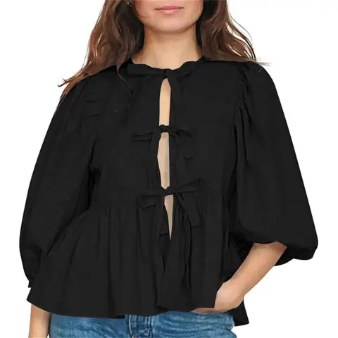 13 x Wenyujh Women Tie Front Peplum Tops RRP £14.99 ea