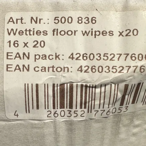 Pallet of Wetties Wet Floor Wipes