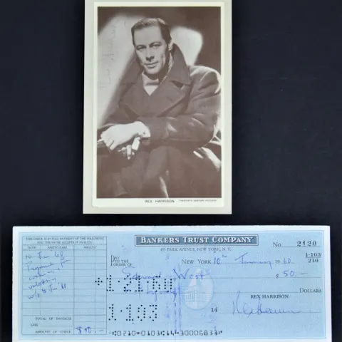 REX HARRISON Original signature