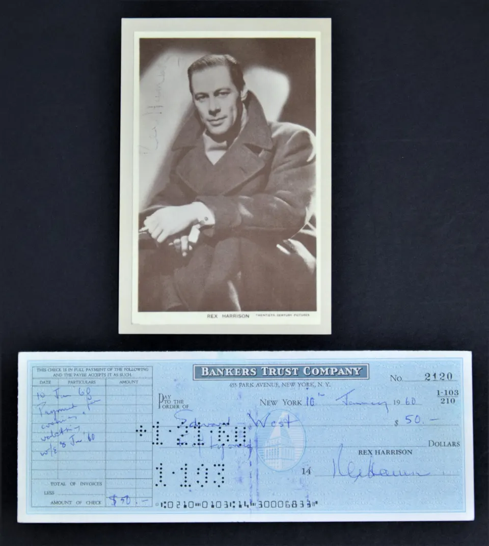 REX HARRISON Original signature