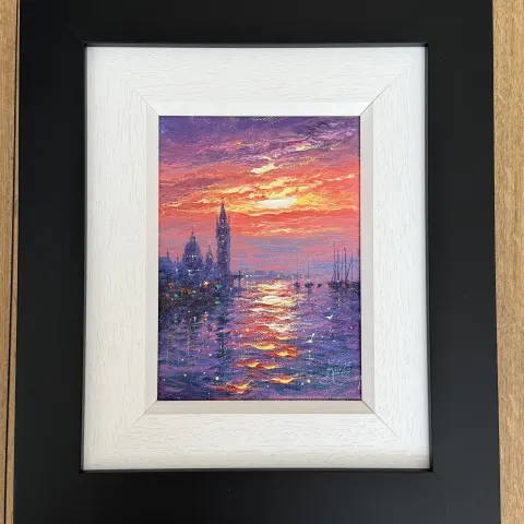 'Evening Sparkle Venice' Original Oil On Canvas By Andrew Grant Kurtis