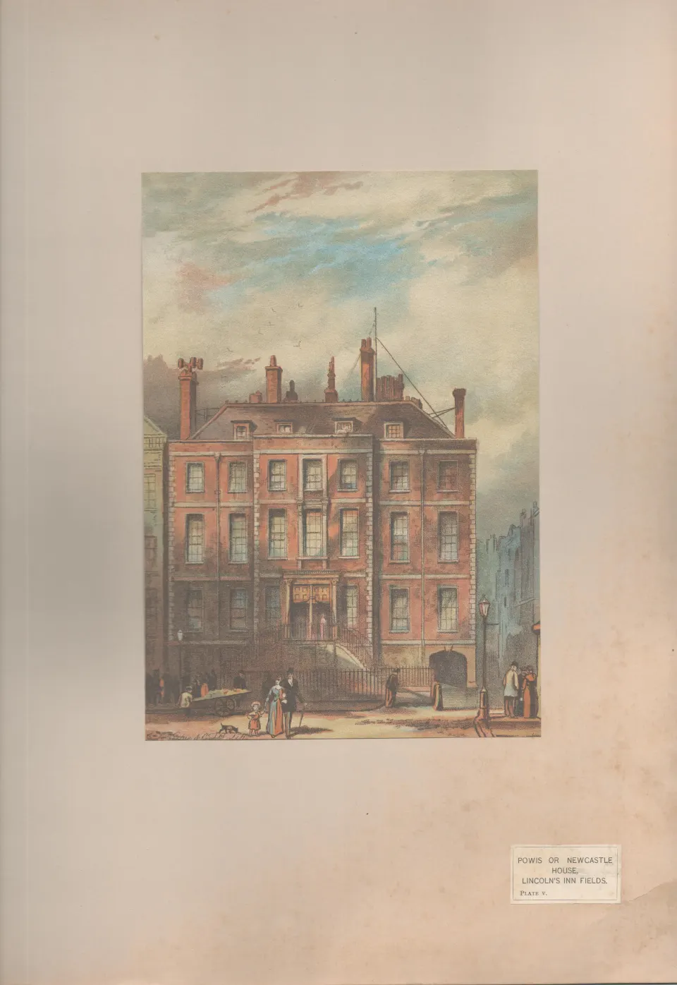 Powis Or Newcastle House  Antique 1888 Views of London