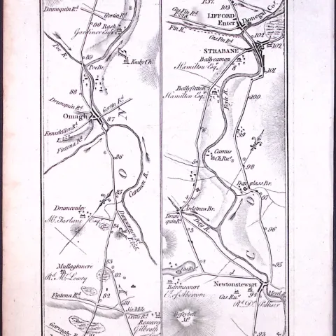 Ireland 245 Years -Old Antique Road Map Londonderry & Letterkenny-36