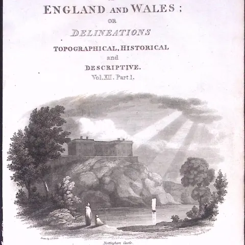 Nottingham Castle Antique 212 Years-Old Steel-Engraving-152
