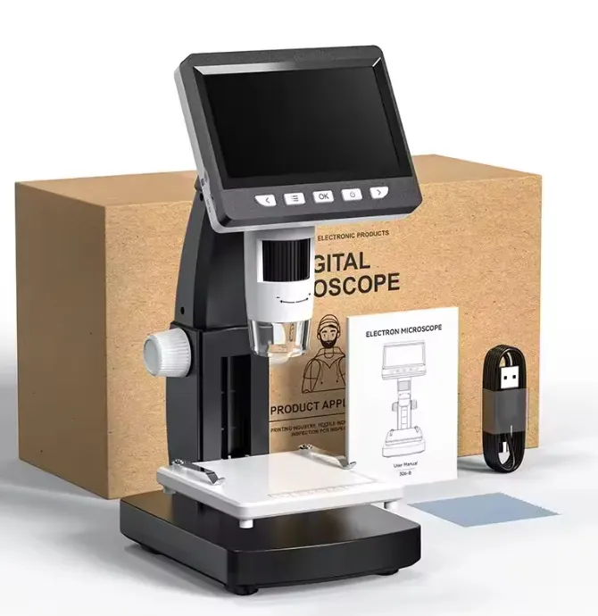 4.3" LCD Digital Microscope – 50X-1000X Magnification With 1080P HD, 8 LED Lights, and Built-In Stor