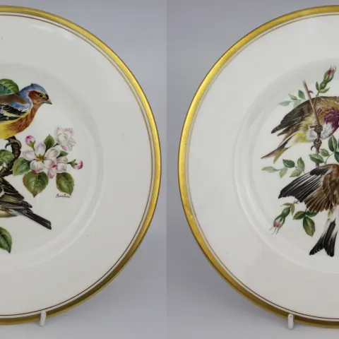 Pair of Boehm Porcelain Bird Plates