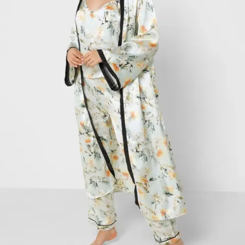 Brand New 3pc Pyjama Set Cami Top With Night Robe. Size XL