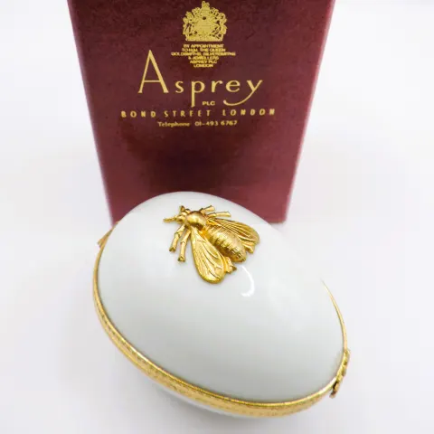 Vintage French Limoges Dubarry Porcelain Egg In Asprey Gift Box