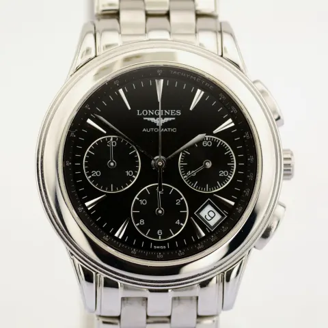 Longines/Flagship Automatic Chronograph Date - Gentlemen's Steel Wristwatch