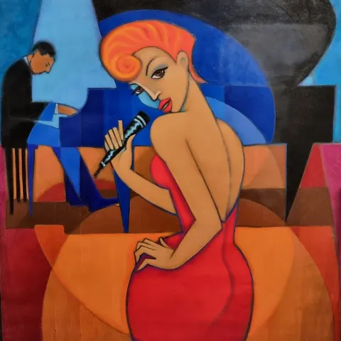 Very Large (6ft x 5ft) Marsha Hammel Original Oil on Canvas