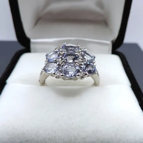 Sterling Silver Tanzanite Ring New With Gift Pouch