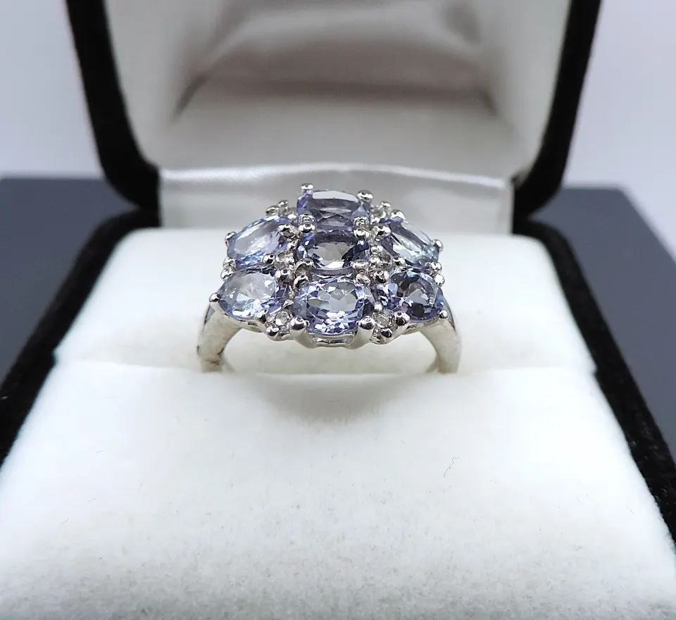Sterling Silver Tanzanite Ring New With Gift Pouch