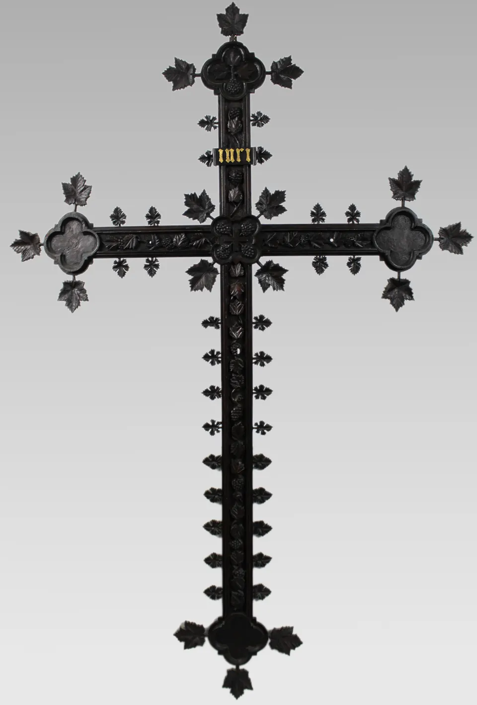 Large Antique 19th Century Carved Black Forest Cross