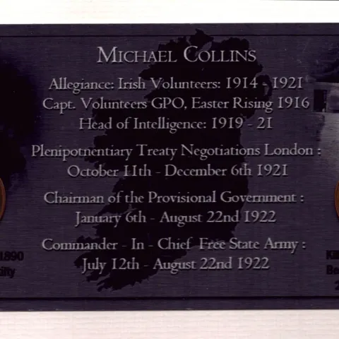 Michael Collins “The Big Fella”  Irish leader Original Birth & Death Coin Metal Display.
