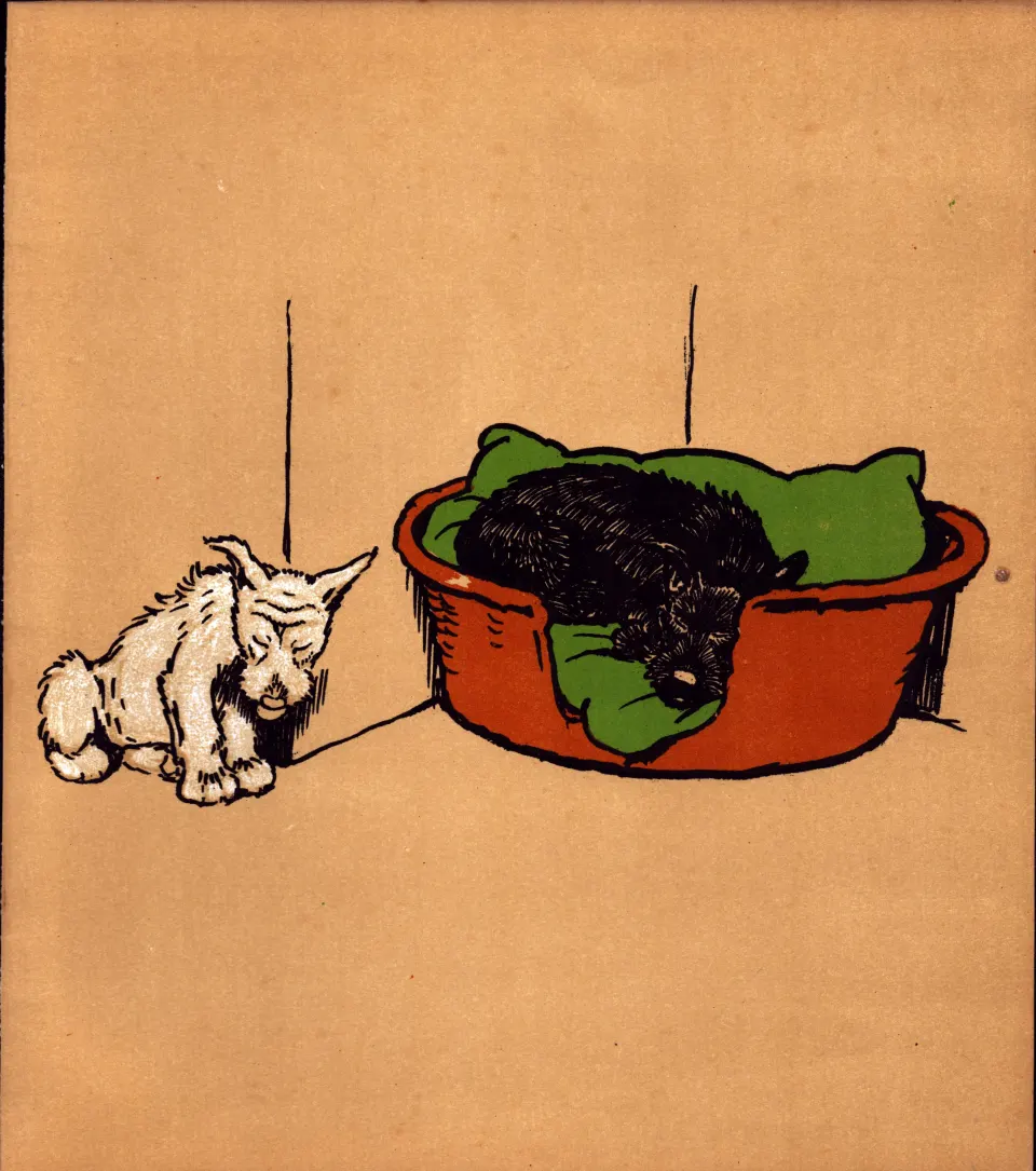 Cecil Aldin  “Rough & Tumble” Scotch Terriers Antique Colour Illustration-23.