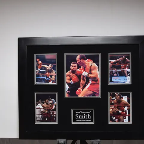 JAMES "BONECRUSHER" SMITH framed original signature presentation