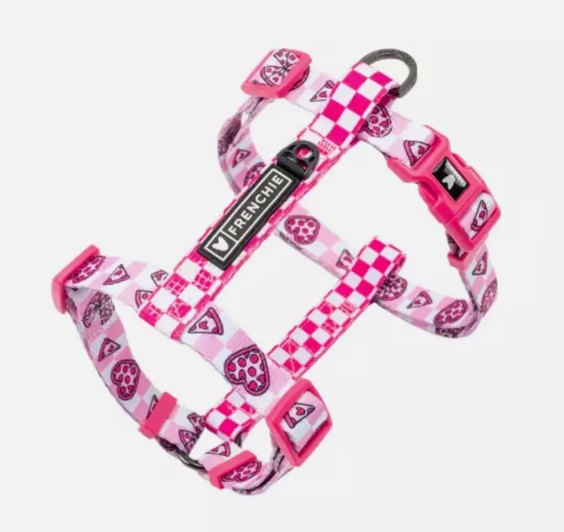 4 X Frenchie strap dog harness - galaxy pizza