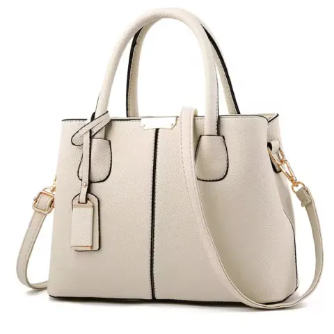 Elevate Your Style with the Ultimate PU Leather Tote Bag! Cream