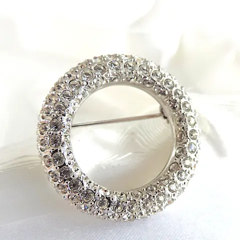 Vintage CIRO Crystal Open Circle Brooch