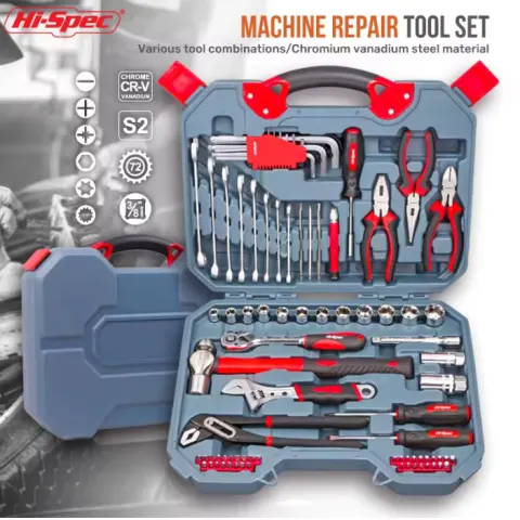 Professional 3/8″ CR-V Impact Tool Set With 72-Tooth Quick Ratchet & Sturdy PE Case