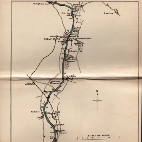 Salters Guide To The Thames No 4 Antique Coloured George V Map.