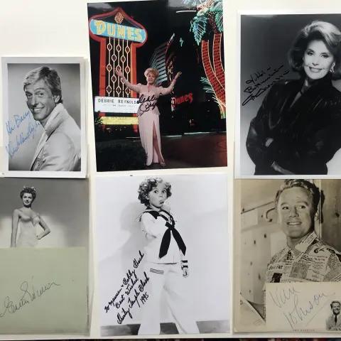 Dick Van Dyke, Doris Day, Shirley Temple, Debbie Reynolds, Esther Williams & more signatures.