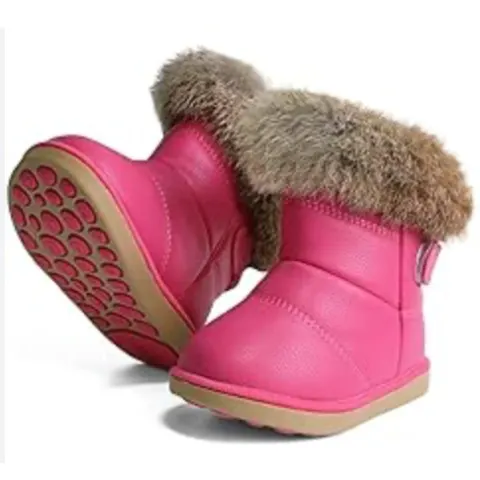 Girls’ Winter Warm Fur-Lined Ankle Boots UK 10 – Waterproof Snow Booties For Cold Weather