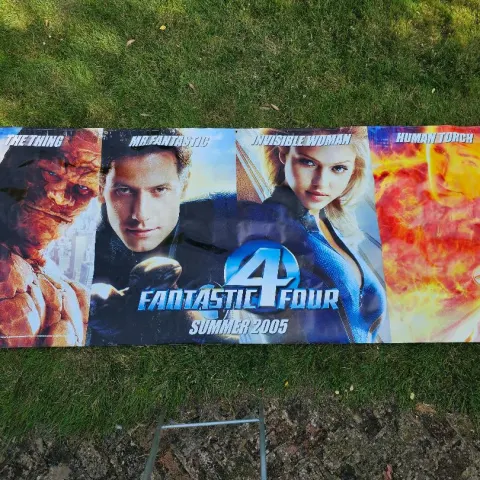 Fantastic 4 - Marvel Superhero Original UK Cinema Vinyl Advance Banner 2005