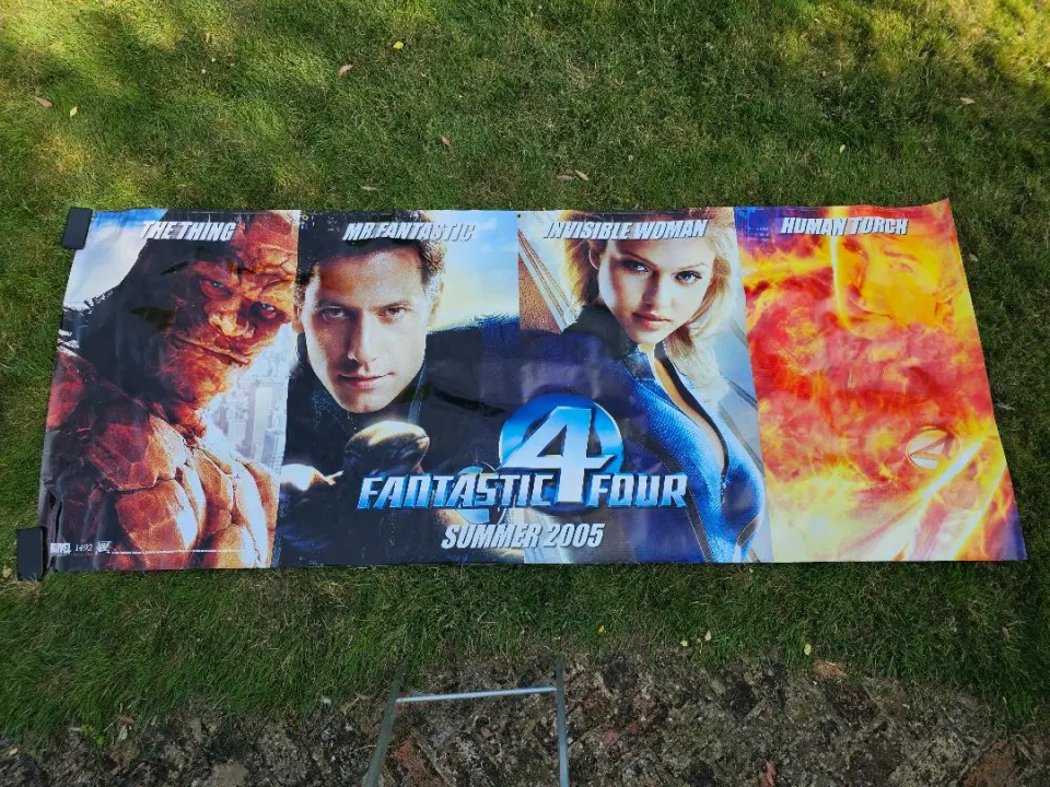 Fantastic 4 - Marvel Superhero Original UK Cinema Vinyl Advance Banner 2005