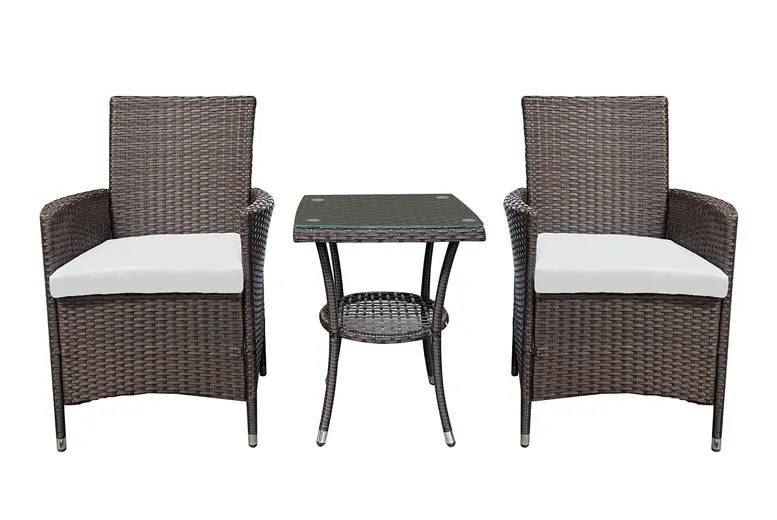 5 x 2-Seater Chiswick Rattan Bistro Set - Brown  