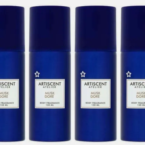 4 x Superdrug Atelier Musk Dore 150ml Body Fragnance / Deodorant