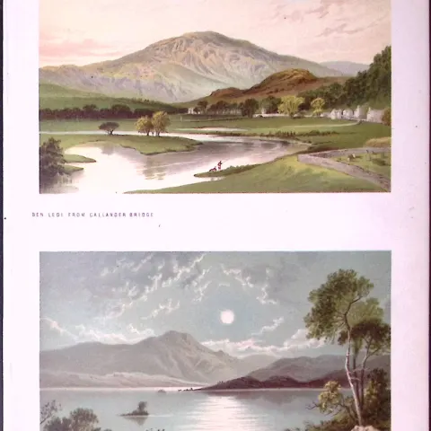 Scotland Ben Ledi From Callander Bridge Antique Coloured Print-30