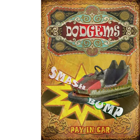 The Dodgems  Fairground Large Metal Wall Art