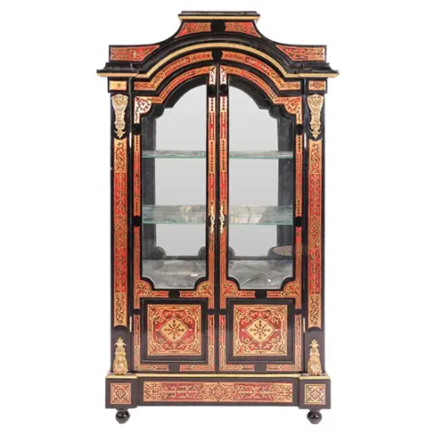 Impressive Boulle Style Glazed Display Cabinet Vitrine