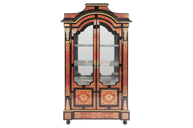 Impressive Boulle Style Glazed Display Cabinet Vitrine