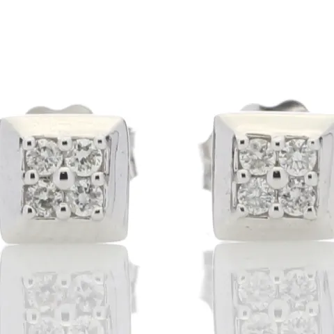 9ct White Gold Diamond Earring 0.06 Carats