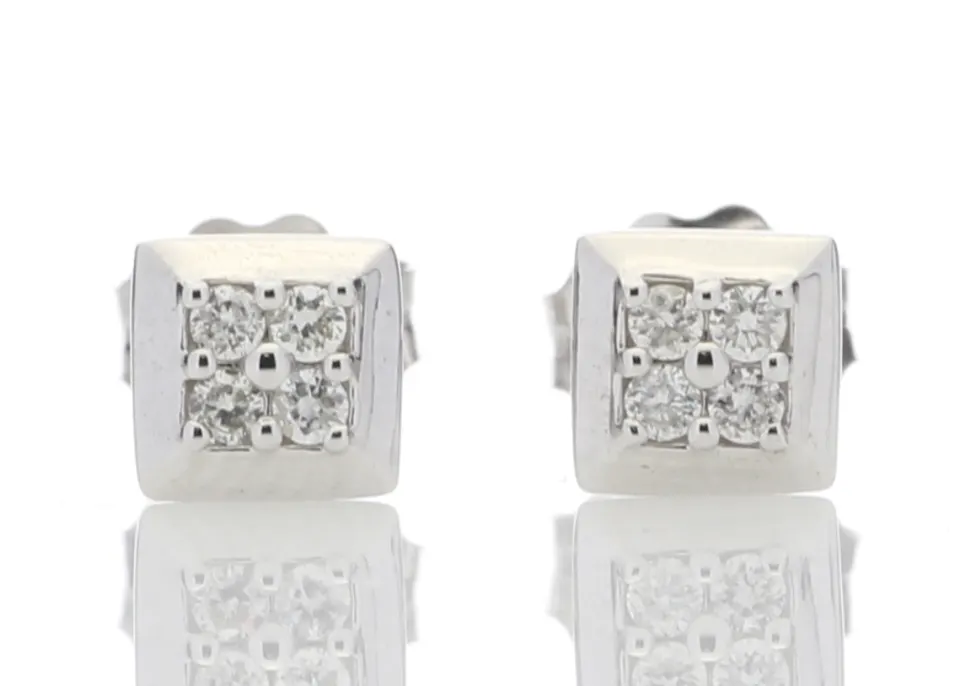 9ct White Gold Diamond Earring 0.06 Carats
