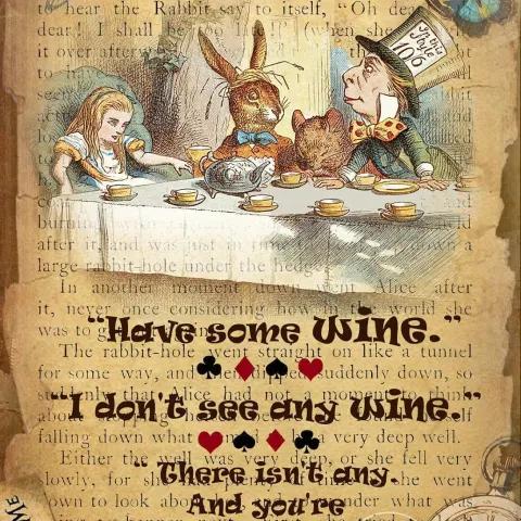 Alice in Wonderland The Mad Hatter's Tea Party Large Metal Wall Art