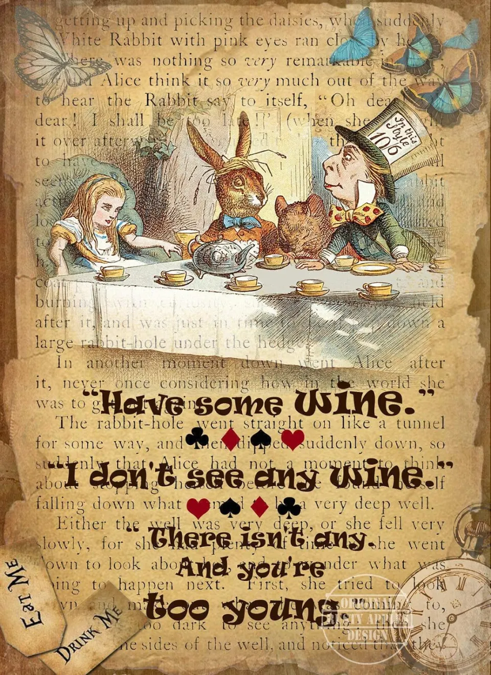 Alice in Wonderland The Mad Hatter's Tea Party Large Metal Wall Art