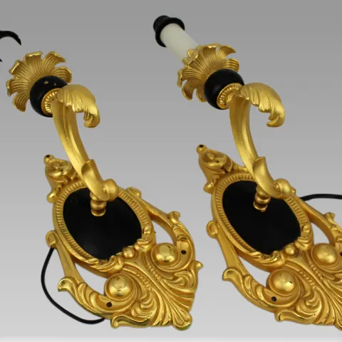 Pair of Gilt Metal Decorative Wall Lights