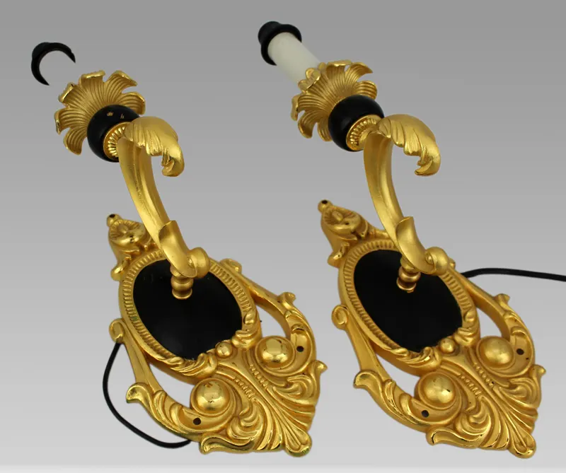 Pair of Gilt Metal Decorative Wall Lights