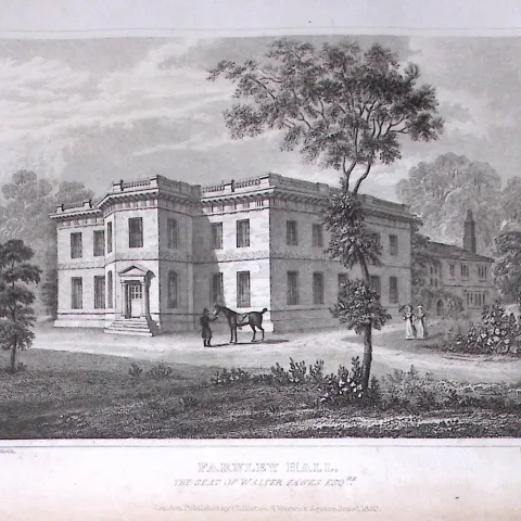 Farnley Hall North Yorkshire 198 Years-Old Thomas Allen Antique Steel Engraving-85