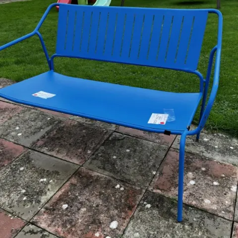 John Lewis - Blue Steel Bench - slight marks but otherwise New - RRP £129