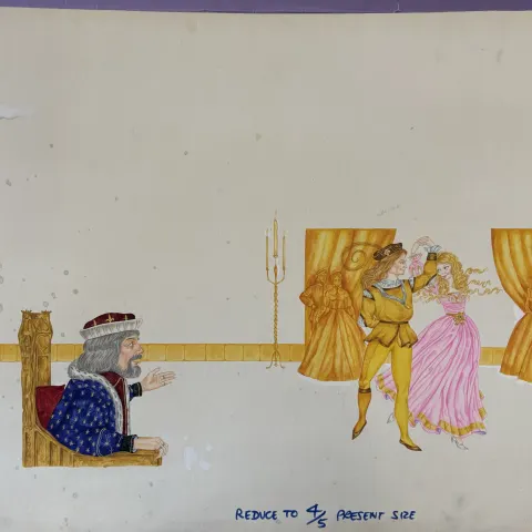 Original Artwork For Cinderella Book 1970's Andrew Skilleter Free Post In UK