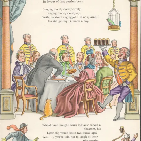 Double Sided Guinness Print 1956 " The Ladys Maid "The Footman"A Genuine Double Sided Lithographed