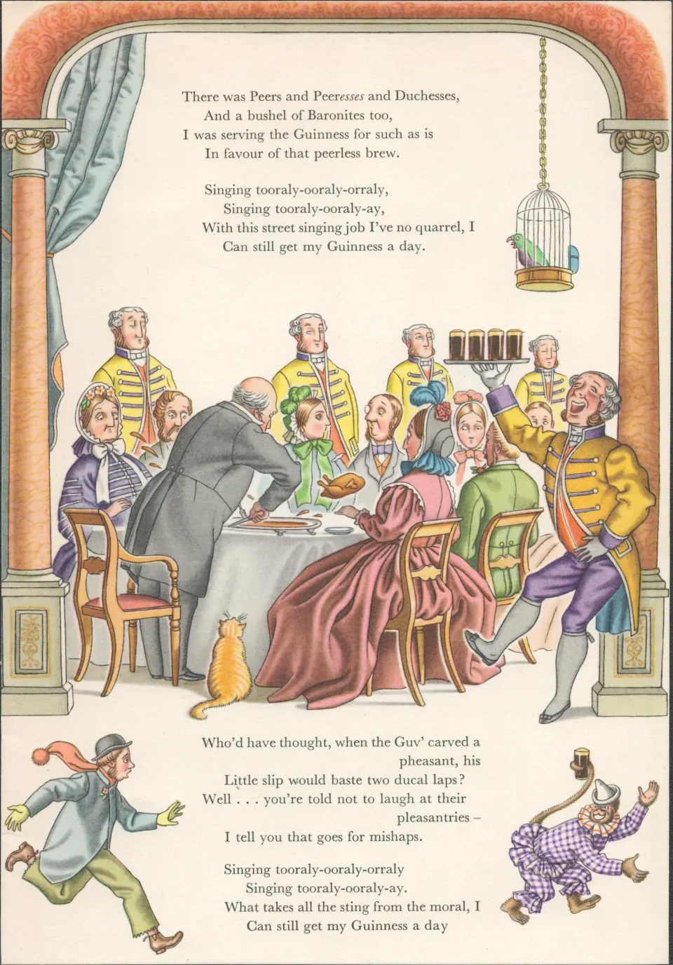 Double Sided Guinness Print 1956 " The Ladys Maid "The Footman"A Genuine Double Sided Lithographed