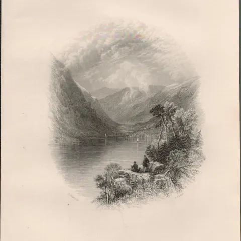 Luggellan Co Wicklow 1837-38 Victorian Antique Engraving.